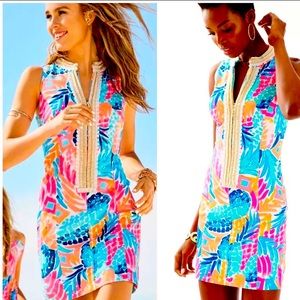 Lilly Pulitzer Alexa Shift Dress Multi Goombay Smashed Dress Sz 6 Used